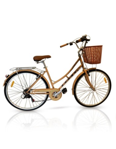 Vélo de ville Rodeo 6026 C6V  avec panier Beige