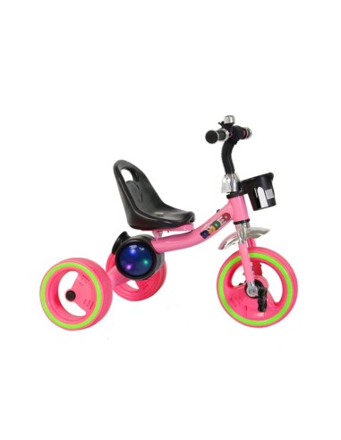 Tricycle rodeo rose avec musique et lumière