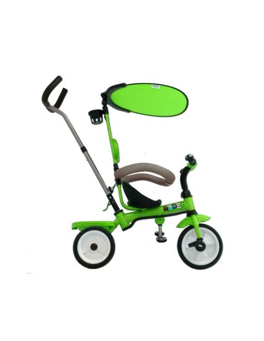 Tricycle rodeo k007 avec canne directionnel et pare-soleil - vert