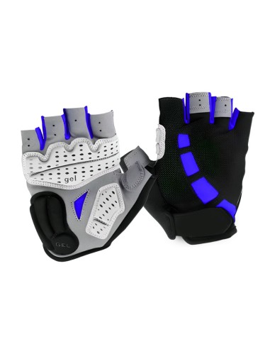 Gants de cyclisme demi-doigts  L noir et bleu