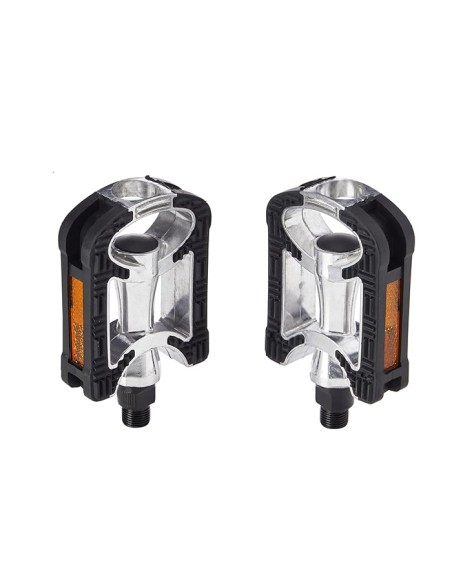 Paire Pédale plate antidérapantes vélo 100 x 71 mm en aluminium
