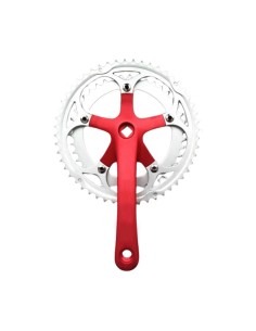 Pédalier en aluminium 7/8 vitesses 42/52 Manivelle rouge...