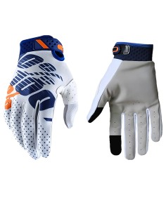Gants de cyclisme 100 % iTRACK blanc et bleu XL