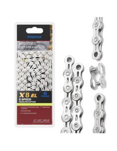 POZDOZ Chaîne de vélo X8 EL 6/7/8 vitesses