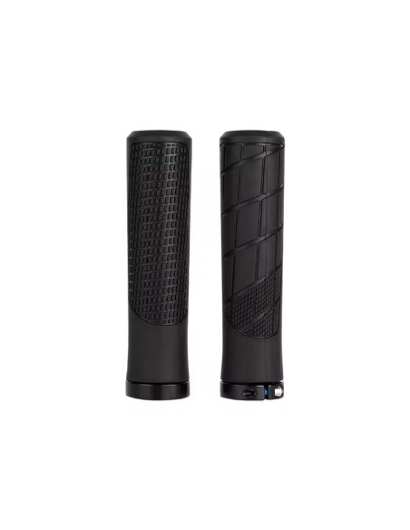 Paire de poignée guidon de vélo grips avec embouts noir