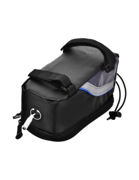Sacoche de cadre de vélo pour smartphones noir et bleu