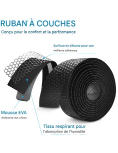 Ruban de camouflage avec motif nid d'abeille de guidon noir 2