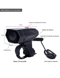 Klaxon de vélo 120 dB pour guidon de vélo avec 6 sons... 2