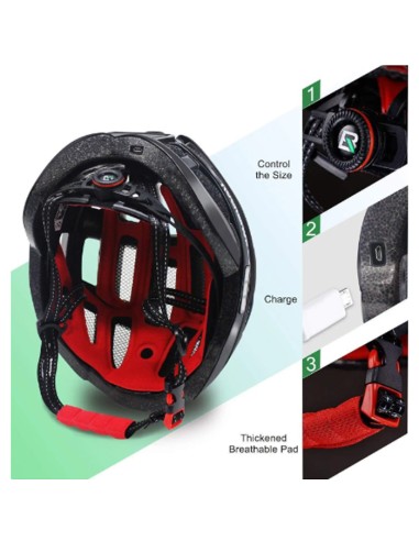 Rockbros Casque de vélo avec lumières intégrées