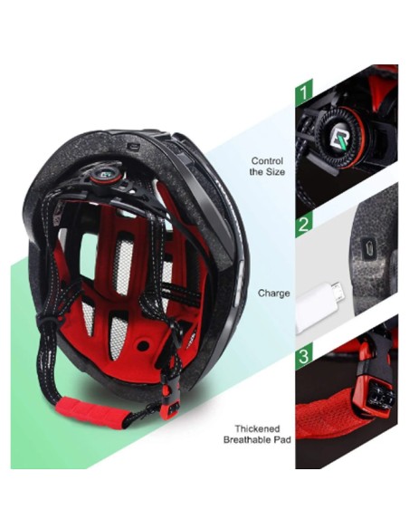 Rockbros Casque de vélo avec lumières intégrées