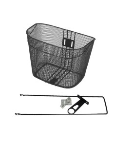 Panier de vélo avant en acier noir