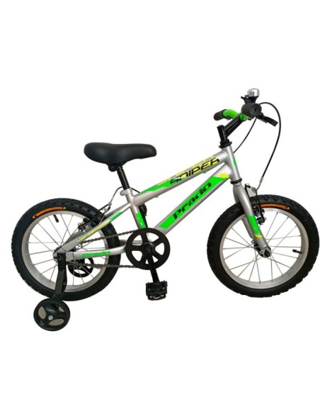 Vélo enfant Prado sniper 16 pouces pour garçon gris & vert