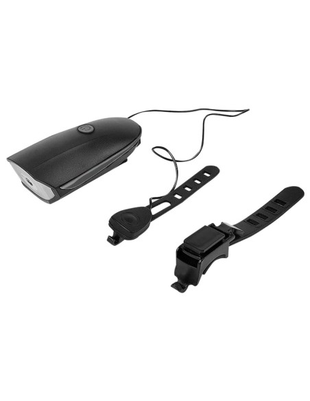 Éclairages avant de vélo LED avec klaxon 120 dB noir