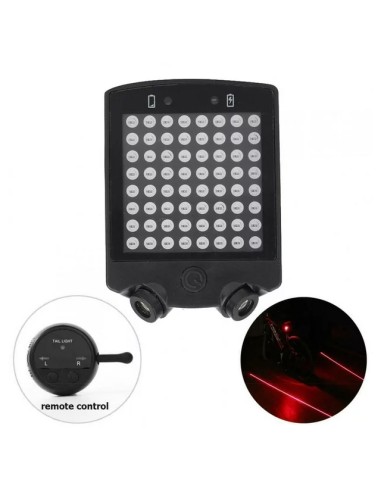 Feu arrière LED vélo avec télécommande contrôle...
