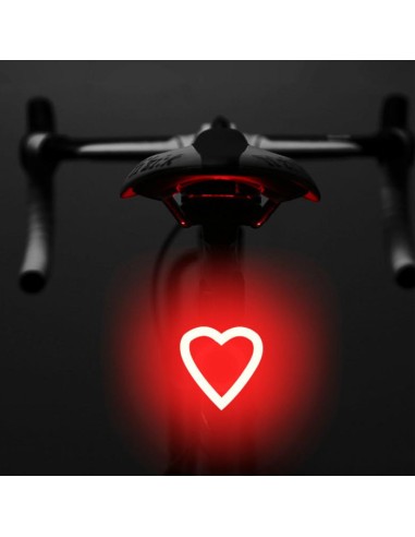 Feu arrière de vélo à LED en forme de cœur...