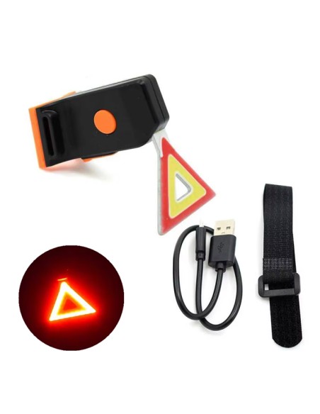Feu arrière de vélo à LED en forme de Triangle rechargeable par USB