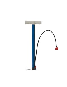 Pompe vélo à main avec embout double tête - bleu