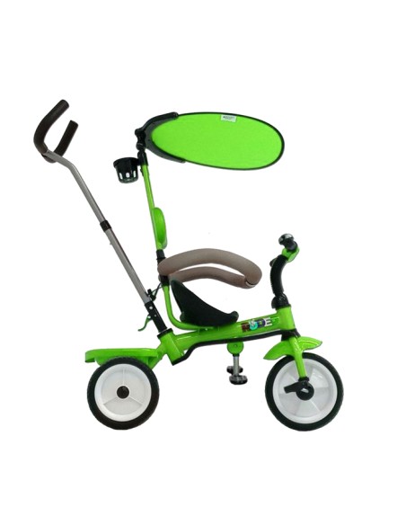 Tricycle rodeo k007 avec canne directionnel et pare-soleil - vert