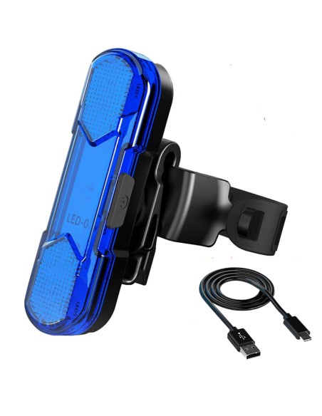 Feu arrière AS1010 de vélo avec rechargeable par USB Bleu