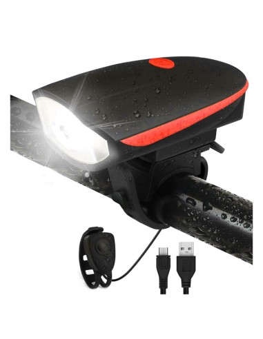 Éclairages avant de vélo LED avec klaxon 120 dB...