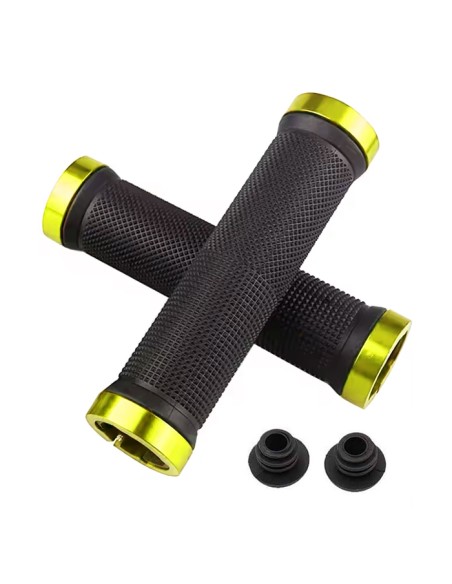 Paire de poignée guidon de vélo avec embouts doré