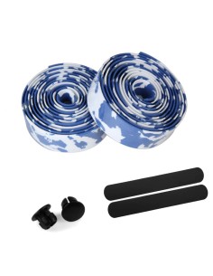 Ruban de camouflage poignée pour guidon Blanc et Bleu