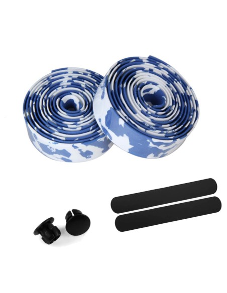 Ruban de camouflage poignée pour guidon Blanc et Bleu