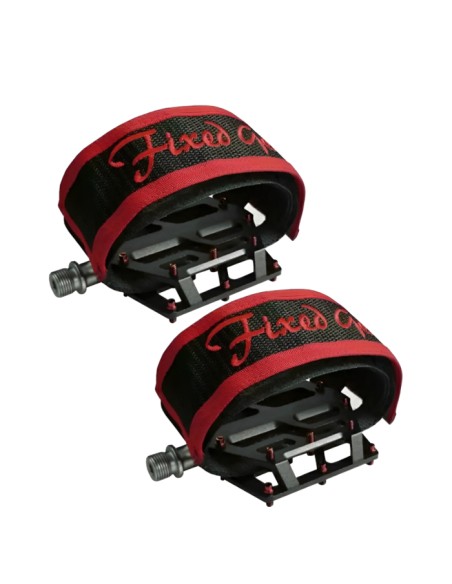 MV-TEK paire de sangle fixes à clic en cordura rouge