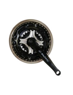 Pédalier en aluminium 24/34/42 avec Protection de chaîne...