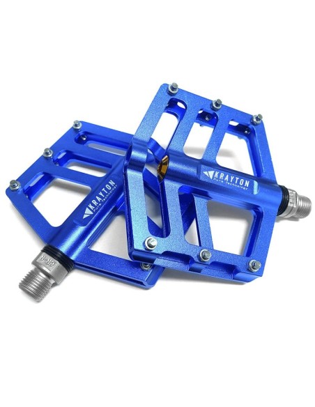 Paire Pédale VTT & BMX Krayton en aluminium 108x102mm Bleu