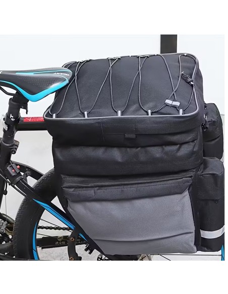 Sacoche de vélo pour porte bagage avec housse de pluie